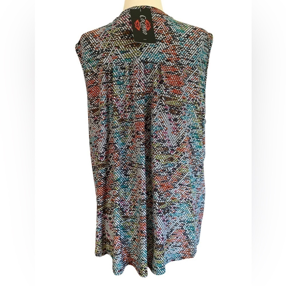 COCOMO 3X Plus size multicolored sleeveless women’s Blouse top shirt - Picture 10 of 13